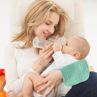 MIGIOL Muslin Burp Cloths 100% Cotton Pack of 12. Soft, Gentle & Absorbent Baby Burp Cloths for Baby Girl & Boys.(Blue & Green 12 Pieces) - Image 2