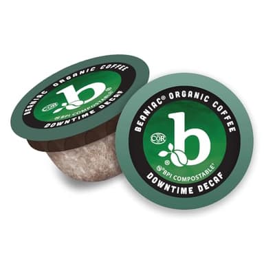 beaniac Organic Downtime Decaf Swiss Water Decaffeinated, Medium Roast, Single Serve Compostable K Cup Coffee Pods, Organic Arabica Coffee, Keurig Brewer Compatible, 30 Count - Image 4