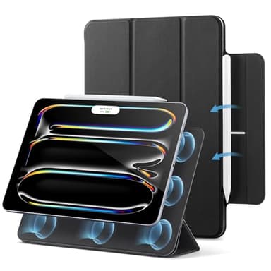 ESR for iPad Pro 13 Inch Case M4(2024), Powerful Magnetic Attachment, Slim Trifold Stand Case, Supports Pencil Pro and Pencil(USB-C), Auto Wake/Sleep, Durable Protection, Rebound Series, Black - Image 1