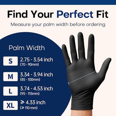 Supmedic Disposable Nitrile Gloves, Chemical Resistant, Powder-Free, Latex-Free, Food Safe, Medical Exam Gloves, Black, X-Large, 100 Pcs - Image 6