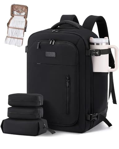 LOVEVOOK Travel Backpack for Women Men with Garment Bag, 40L Carry on Backpack as TSA Personal Item Flight Approved, Luggage Daypack Fits 17.3" Laptop, Overnight Business Weekender Travel Essential - Image 1