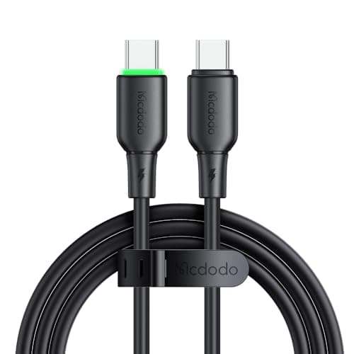 McDodo USB C to USB C Charger Cable PD 65W 4ft Type C Fast Charging Cord Soft Flow Material USBC Charger for iPhone 15/15 Pro/15 Plus/15 Pro Max,Galaxy S23 Ultra,iPad and More(Black) - Image 1