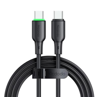 McDodo USB C to USB C Charger Cable PD 65W 4ft Type C Fast Charging Cord Soft Flow Material USBC Charger for iPhone 15/15 Pro/15 Plus/15 Pro Max,Galaxy S23 Ultra,iPad and More(Black) - Image 1