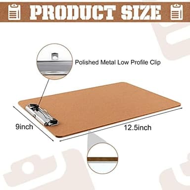 Clipboards, PANDRI 36 Pack Hardboard Office Clipboards, Low Profile Clip, Standard A4 Letter Size, Classroom Supplies, ECO Friendly - Image 4