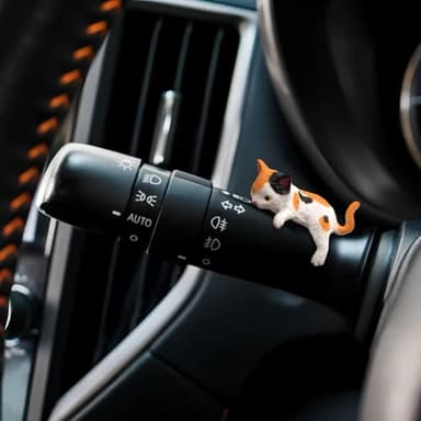 Cat Car Interior Accessories Dashboard Decorations, Set of 5 Cute Car Dash Decor Rearview Mirror Ornament for Women Girl - Image 4