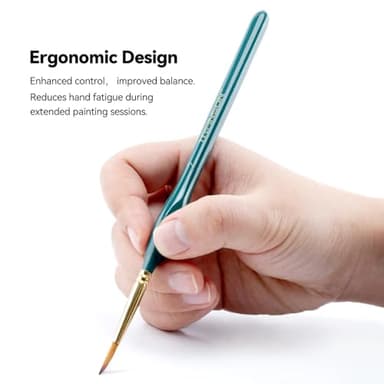 Transon Detail Thin Paint Brush Set 6pcs for Model Minature Craft and Art Painting Green - Image 4