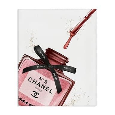 Stupell Industries Makeup Nail Polish Brush Drip Pink Fashion Design Canvas Wall Art, Multi-Color - Image 1