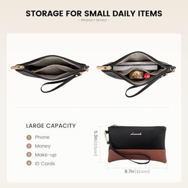 LOVEVOOK Laptop Tote Bag for Women, 15.6 Inch Faux Leather Computer Bags Waterproof Business Office Work Bag Briefcase Large Women Shoulder Bag - Image 8