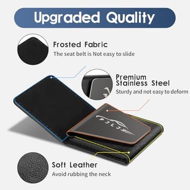 PJLJY 2-Pack Leather Seatbelt Pad, Soft Shoulder Neck Strap Positioner for Adult Kid, Upgraded Vehicle Seat Belt Pads Cover for Easy Adujust - Image 2