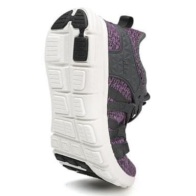 INZCOU Running Shoes Lightweight Tennis Shoes Non Slip Workout Shoes Gray Purple Breathable Mesh Walking Sneakers 8women / 7men - Image 2