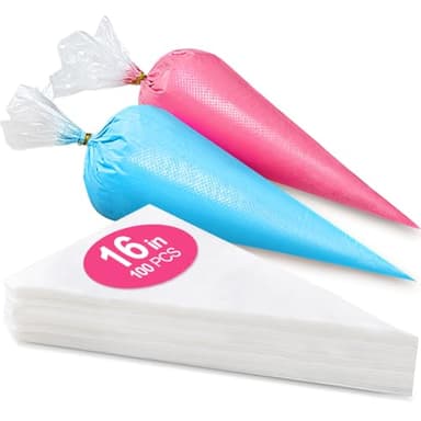 16 Inch Piping Bags Disposable, 100Pcs Large Pastry Bags, Frosting Bags, Cake Decorating Bags, Decorating Bags Large Piping Bags, Decorating Bags - Image 1