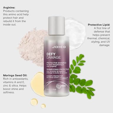 Joico Defy Damage Protective Shampoo | For Color-Treated Hair | Strengthen Bonds & Preserve Hair Color | With Moringa Seed Oil & Arginine | 1.7 Fl Oz - Image 5