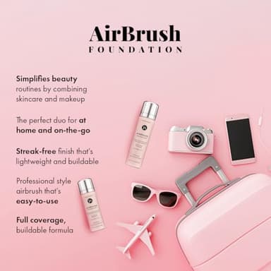 MagicMinerals AirBrush Foundation by Jerome Alexander, Mini Travel Size 1FL Oz, Easy Application Spray Makeup with Anti-aging Ingredients for Smooth Radiant Skin - Warm Beige - Image 5