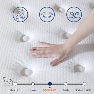 SUAYEA King Mattress, 10 Inch King Size Mattress in a Box, Pocket Spring and Soft Foam, Ultimate Motion Isolation, Strong Support, Medium Firm - Image 3