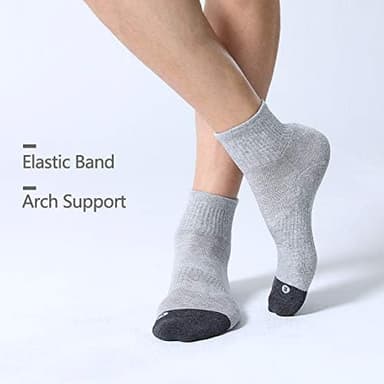 FITRELL 6 Pack Men's Athletic Ankle Socks Cushioned Sports Running Socks 7-9/9-12/12-15 - Image 5