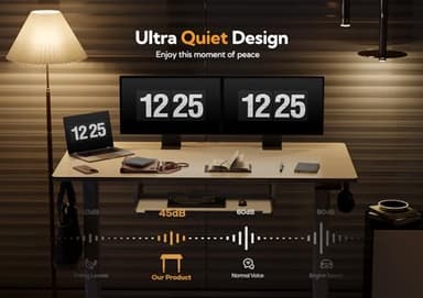 Claiks Standing Desk with Keyboard Tray, Electric Standing Desk Adjustable Height, 55x24 Inches Sit Stand up Desks with Splice Board, Raising Desks for Home Office, Natural - Image 5