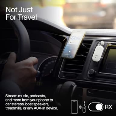 AirFly Pro 2 Deluxe – Bluetooth Adapter for Airplane, Pair 2 AirPods or Wireless Headphones – 3.5mm AUX Bluetooth Transmitter/Receiver for Cars, Boats, Treadmills, TVs – Airplane Travel Essentials - Image 3