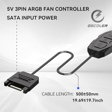 ARGB Controller Kit, GSCOLER RGB PC Fan Controller with 21 Key Remote Control, Multiple Lighting Modes Control for Computer Case Fan, Air Cooler, Liquid Cooler, LED Light Bar (SATA Power) - Image 5