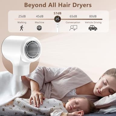 Hair Dryer,Plasma Hair Dryers for Women & Men - 110,000 RPM Professional High-Speed Blow Dryer with 400 Million Plasma, Magnetic Nozzle, HD Display & Cool/Hot Air Modes | Fast Drying & Thermo-Control - Image 8