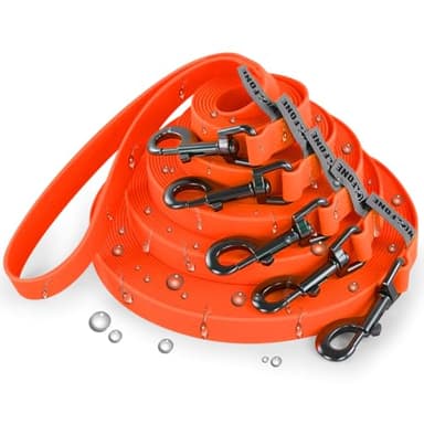 Wolfone 40ft Orange Long Leash - Waterproof Training Dog Leash for Recall, Swimming, Camping, Beach, Hunting, Walking - Image 2
