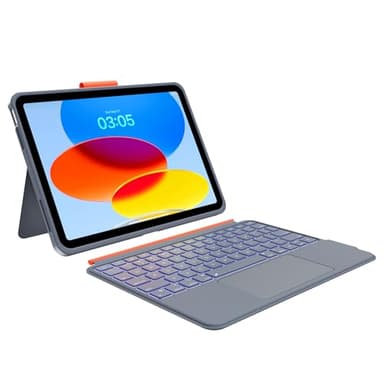 Case with Keyboard for iPad 10th Generation & 11th (A16, 2025): Bluetooth Wireless Detachable Magnetic Stand Rechargeable Keyboard with Folio Slim Compact Removable Cover with Trackpad, White Backlit - Image 1
