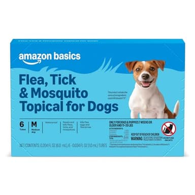 Amazon Basics Flea, Tick & Mosquito Topical Treatment for Medium Dogs (11-20 pounds), 6 Count, Packaging May Vary - Image 1