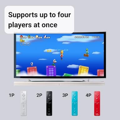 Wii Remote with Motion Plus - Wireless Bluetooth Game Controller - Official Wii and Wii U Compatible - 2 Pack (Renewed) (Black) - Image 7