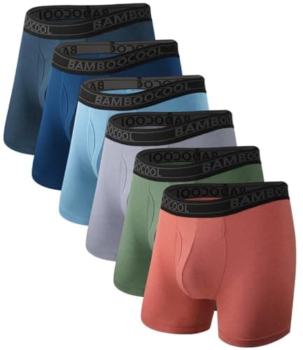 BAMBOO COOL Breathable Men's Underwear Modern Multipack Comfortsoft Moisture-Wicking Boxer Briefs 6 Pack XL - Image 1