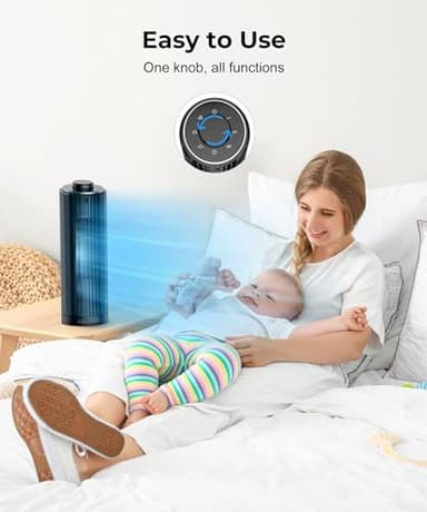 Abolee Tower Fan, 23ft/s Desk Fan, 70° Oscillating Table Fan for Bedroom, Standing Table Fan with 3 Modes, 2024 New 13 Inch Bladeless fan for Bedroom, Home,Office - Image 8