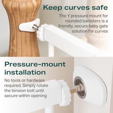 Cumbor 29.7-40.6" Baby Gate for Stairs, Mom's Choice Awards Winner-Dog Gate for Doorways, Pressure Mounted Auto-Close Pet Gates for Dogs Indoor, Safety Child Gate with Easy Walk Thru Door, White - Image 6