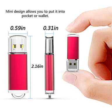 RAOYI 10PCS 16G USB Flash Drive USB 2.0 Memory Stick Thumb Drive Jump Drive Pen Drive-Red - Image 3