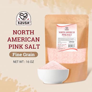 52USA North American Pink Salt, Fine Grain, 1 lb, Rich in Trace Minerals, Kosher, Salt for Grinder Refill, Gluten Free, All Natural Sea Salt, Perfect for Cooking & Seasoning - Image 2