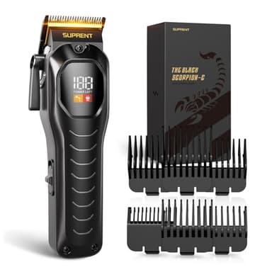 SUPRENT Mens Hair Clipper-Rechargeable Hair Cutting Kits with LED Display, Cordless Hair Clipper for Home Use & Barbers (Black) - Image 1
