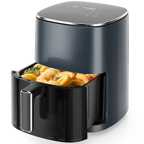 Sweetcrispy Air Fryer 6QT with Window, Square Airfryer Oven 12-in-1 for Family, 400°F Rapid Air Crispy Technology, Roast Bake Dehydrate, Nonstick & Easy-Clean Basket,Grey - Image 1