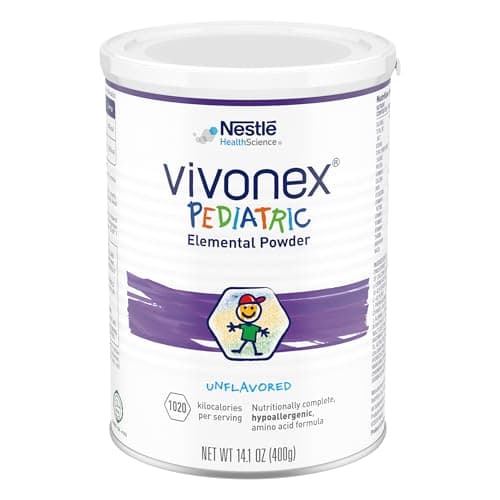 Vivonex Pediatric Elemental Powder, Hypoallergenic Formula for Children Ages 1-13,Tube Feeding or Oral Supplementation, Unflavored, 14.1 oz, Pack of 6 - Image 1