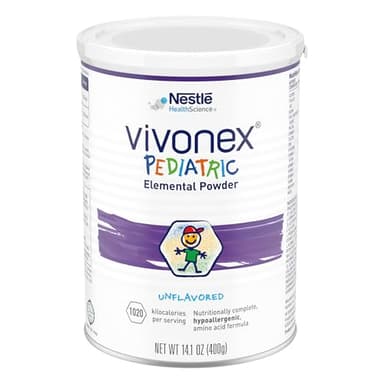 Vivonex Pediatric Elemental Powder, Hypoallergenic Formula for Children Ages 1-13,Tube Feeding or Oral Supplementation, Unflavored, 14.1 oz, Pack of 6 - Image 1