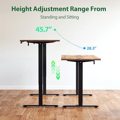 Agilestic Electric Standing Desk, Large 63 x 24 Inches Height Adjustable Desk, Sit Stand up Desk for Work Office Home, Splice Board, Rustic Brown - Image 8