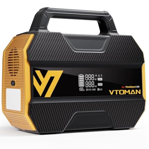 VTOMAN FlashSpeed 300 Portable Power Station 70000mAh, Only 7.4lbs with 7 Outlets, LiFePO4 Generator with Up to 600W AC Outlet, 12V/24V DC Input Adapt RV/Van, PD 100W Type-C for Power Outage, Camping - Image 1