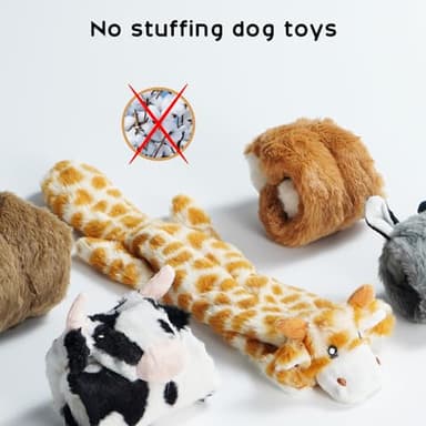 Nocciola Dog Squeaky Toys, 5 PCS Crinkle Plush Dog Toys, No Stuffing Dog Toys for Small Medium Large Dogs, Stuffless Puppy Toys for Boredom - Image 3