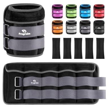 Fragraim Adjustable Ankle Weights 1-20 LBS Pair with Removable Weight for Jogging, Gymnastics, Aerobics, Physical Therapy, Resistance Training|Each 2-10 lbs, Total 20LBS, Dark Grey - Image 1
