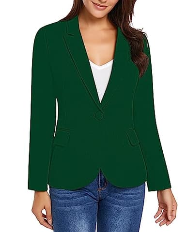 LookbookStore Womens Blazer Casual Blazer for Women Summer for Women Lightweight Business Casual Jacket Verdant Green Size M Size 8 10 - Image 4