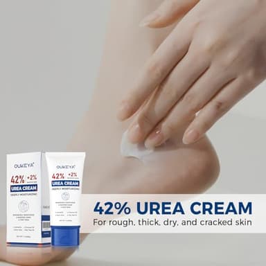 OUKEYA Urea Cream 42 Percent with 2% Salicylic Acid Tube 3 Oz, Urea Foot & Hand Cream for Dry Cracked, 40 per Urea Lotion for Feet Maximum Strength - Image 2