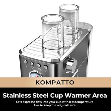 CHULUX Slim Espresso Machine with Milk Frother Steam Wand, 20 Bar Professional Italian Pump Semi Automatic Espresso Coffee Machine for Home Cappuccino & Latte Maker, Black - Image 2