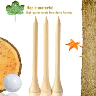 Dsenfurn 100 Pack of 2-3/4 Inches Stars and Stripes Professional Bamboo Maple Golf Tees 2.75" - Stronger Than Ordinary Wooden Golf Tees & Less Friction (Flag, 2-3/4") - Image 3
