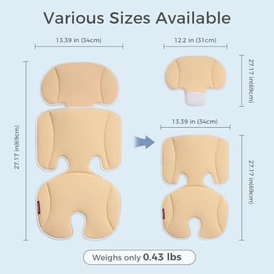 Momcozy Breathable Stroller Seat Liner | Universal Adjustable Soft Pad | Soft & Dry Comfort | Detachable 2-Piece Feel Cooling-Touch Cushion | Fits Strollers, High Chair, Bassinet, Swing - Image 3
