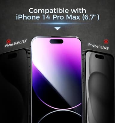 MAGIC JOHN 2 Pack for iPhone 14 Pro Max Screen Protector, with Shatterproof Tempered Film, Auto Dust-Elimination, Bubble Free & HD Clear, Easy Installation for iPhone 14 Pro Max/6.7 Inch - Image 2