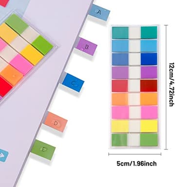 Golcellia Writable Sticky Tabs, 900 Pcs Transparent Sticky Page Marker Tabs for Document Organization, Teacher Supplies, Study Aids, Office Supplies, Colorful Tabs - Image 3