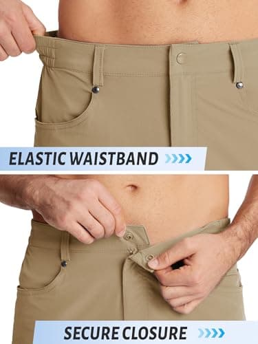TACVASEN Mens Cargo Shorts 10 Inch Inseam Quick Dry Stretch Casual Dress Waterproof Hiking Khaki Shorts with Zipper Pockets Outdoor Golf Summer - Image 4