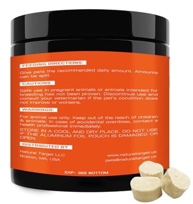 NATURE TARGET Glucosamine Joint Supplement for Dogs, Chondroitin, Omega-3, MSM, Hemp, Turmeric for Pain Relief, Dog Joint Supplement with Calcium for Bone Health, 120 Chicken Flavored Crunchy Chews - Image 9
