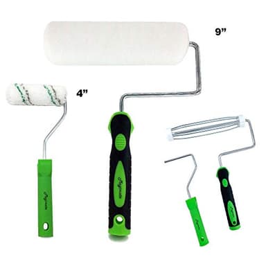 Magimate Paint Roller Kit with Tray Large Paint Roller Small Stain Roller and Brush Assorted for Painting Walls Decks Houses, Roller Handle Threaded Extendable Rollers Set 9 Inch -12PK - Image 4